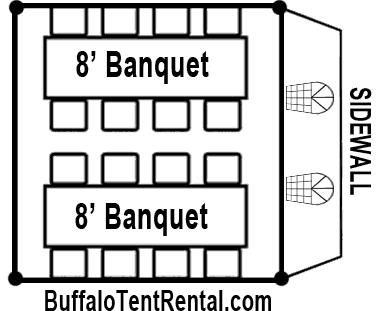 10x10 tent layout