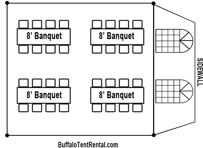 20x20 tent layout